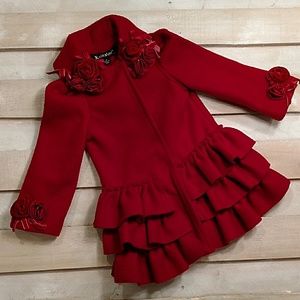 Girl's Kate Mack - Rose Red Size 3T Dressy Coat